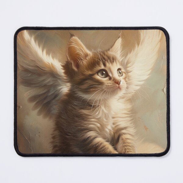 Item preview, Adorable angel kitten painting print designed and sold by dcrc.