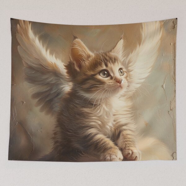 Aperçu de l'œuvre Adorable impression de peinture de chaton ange créée et vendue par dcrc.