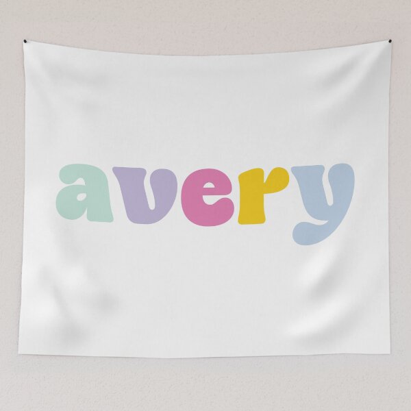 Item preview, Avery - Custom name on colorful block font designed and sold by To the Lua.