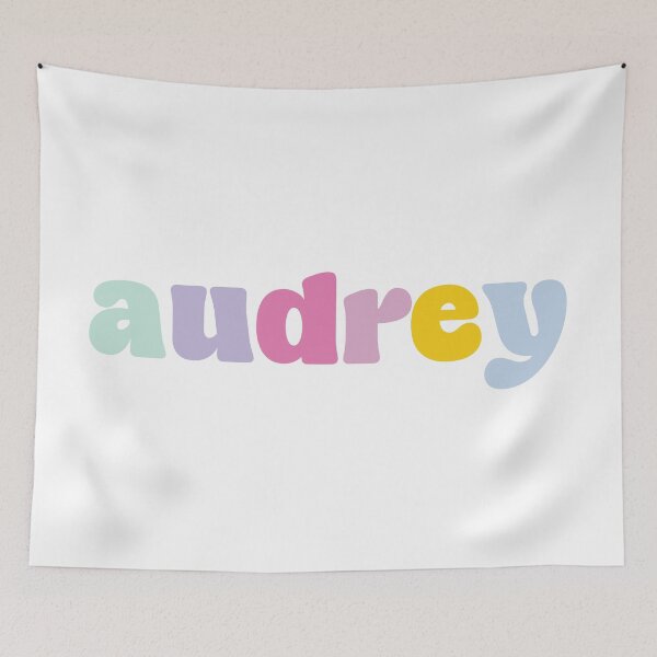 Item preview, Audrey - Custom name on colorful block font designed and sold by To the Lua.