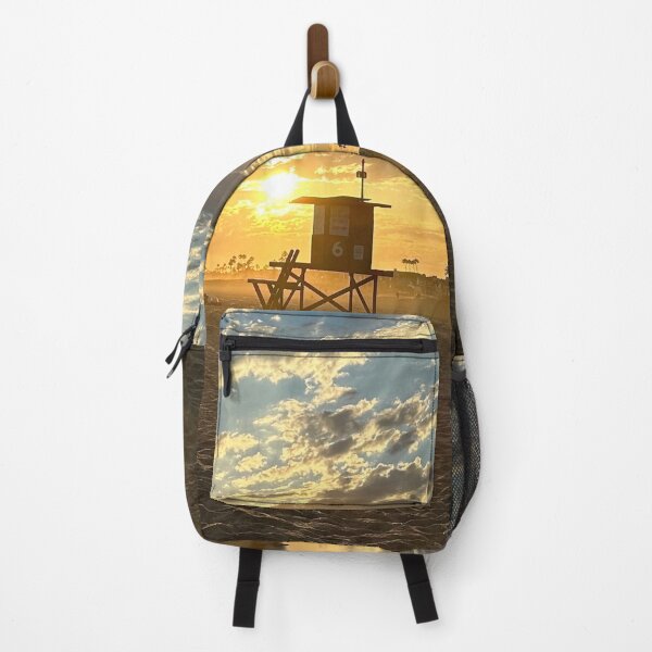 Item preview, Sunset over Lifeguard Tower on a California Beach USA designed and sold by WanderingLife.