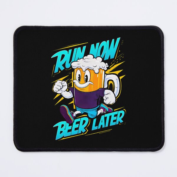 Item preview, Run Now Beer Later - Motivational Beer Mug Cartoon Design designed and sold by necakaranfil.
