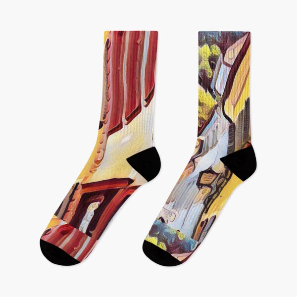 Item preview, Colorful street, tenement houses, a riot of colors designed and sold by DotLineColor.