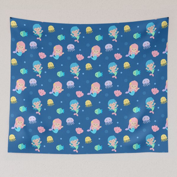 Item preview, cute kid seamless pattern sea mermaid party illustration designed and sold by nuchz.