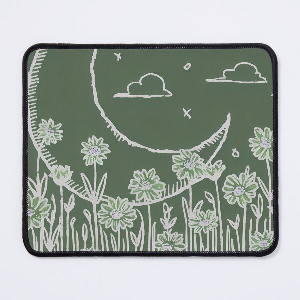 Item preview, Fifth of the Seven Nights. Moonlit Night, Meadow, Blooming Flowers against the Moon. Magical Print. designed and sold by Zenithara.