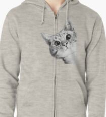 sneaky cat Zipped Hoodie