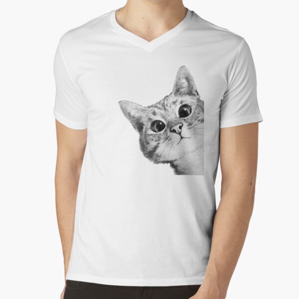 sneaky cat V-Neck T-Shirt