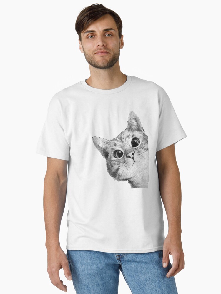 Thumbnail 2 of 7, Classic T-Shirt, sneaky cat designed and sold by lauragraves.