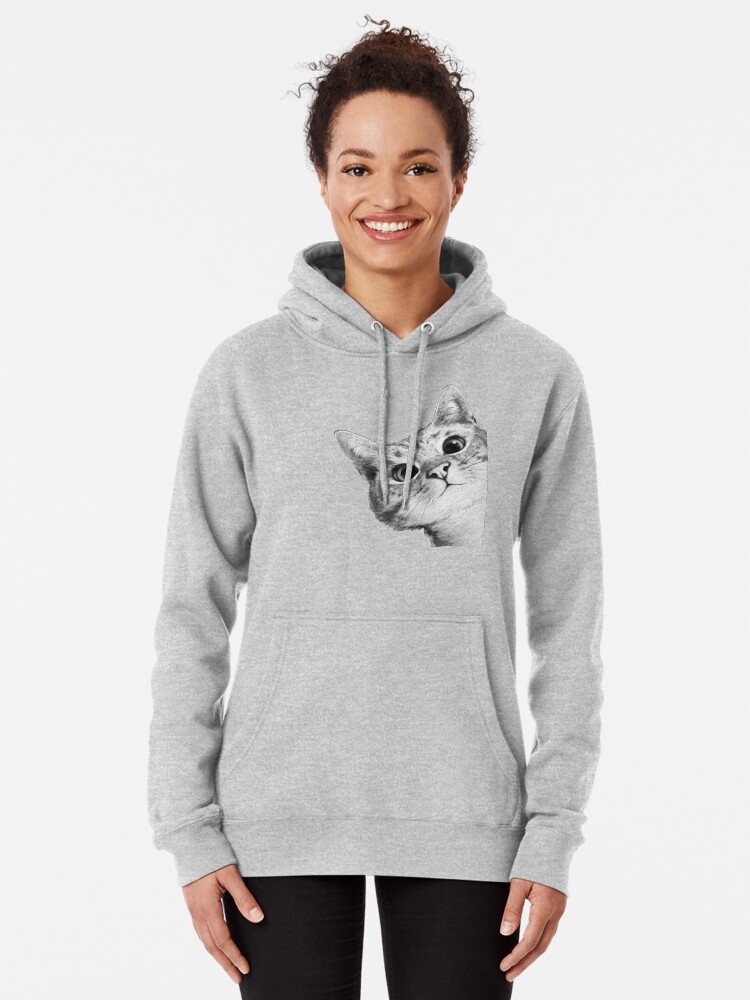 Alternate view of sneaky cat Pullover Hoodie