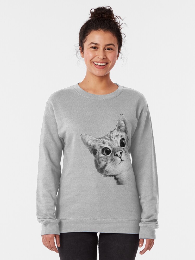 Alternate view of sneaky cat Pullover Sweatshirt