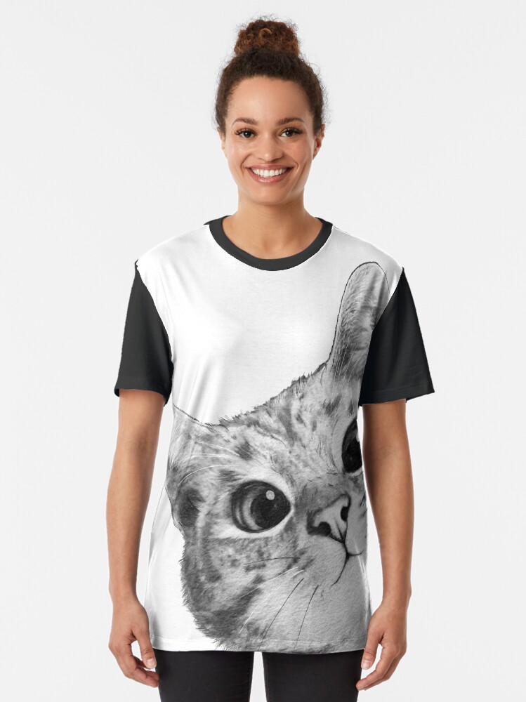 Alternate view of sneaky cat Graphic T-Shirt