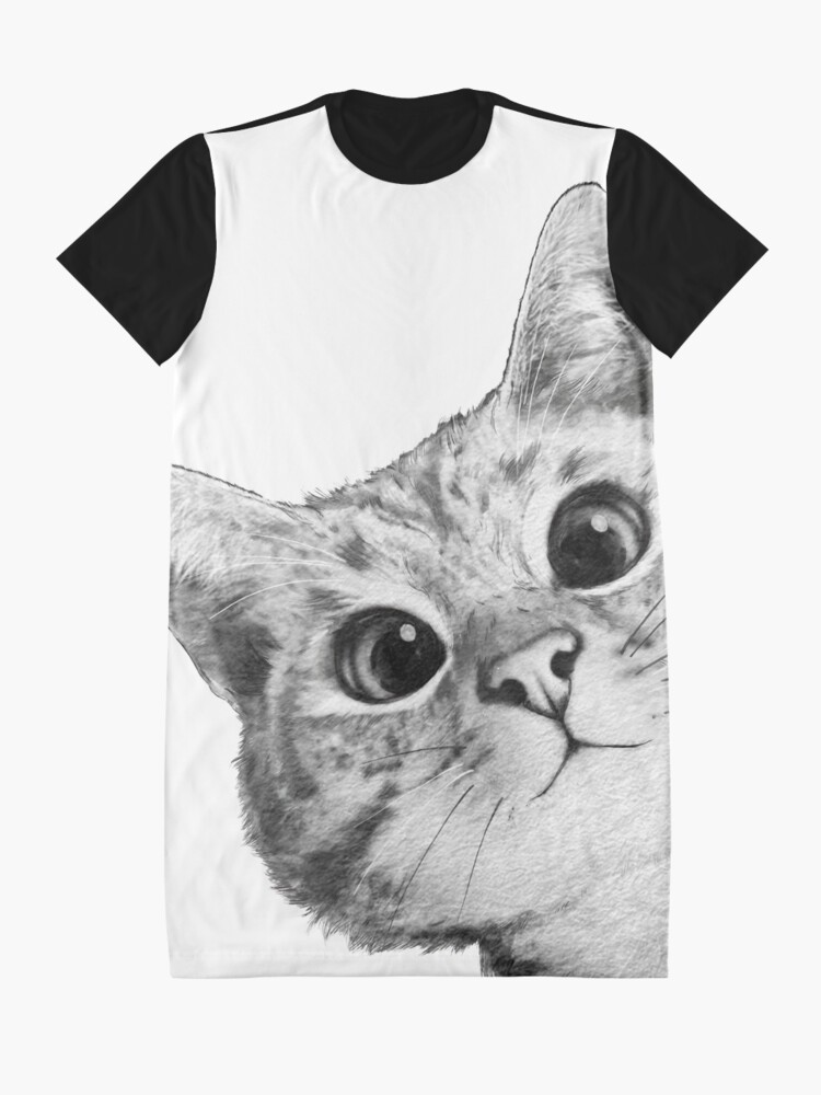 Alternate view of sneaky cat Graphic T-Shirt Dress