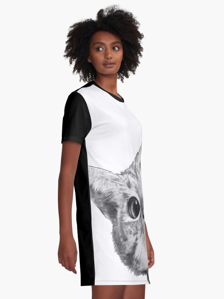 Alternate view of sneaky cat Graphic T-Shirt Dress