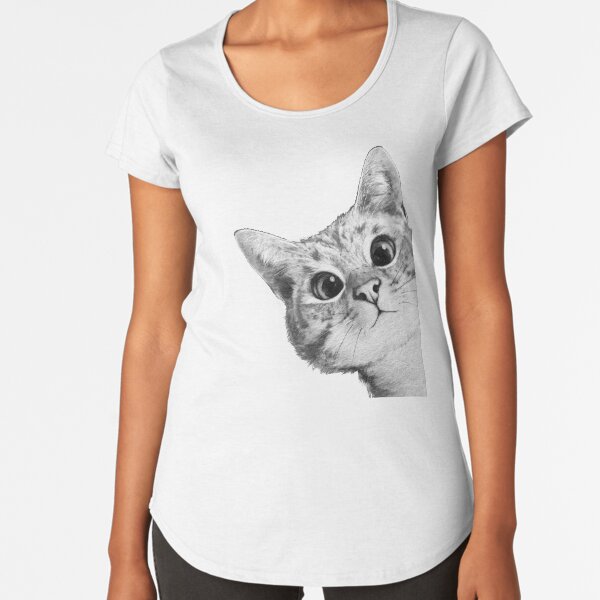 sneaky cat Premium Scoop T-Shirt