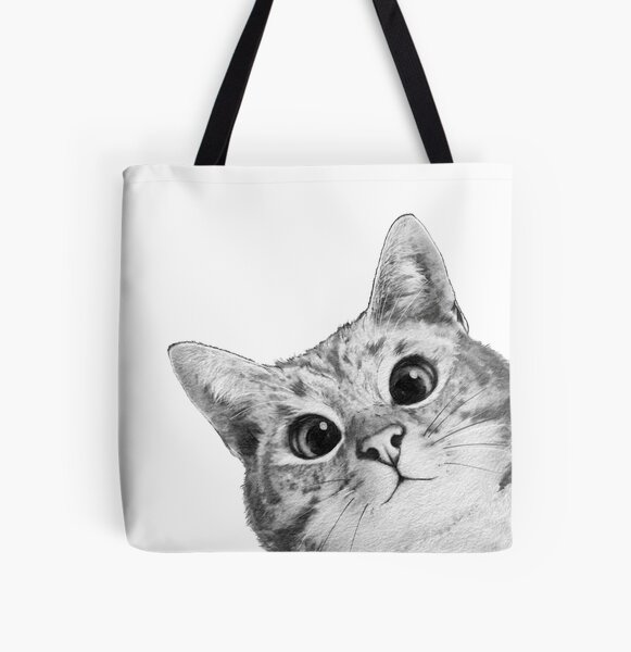 Wholesale Customize Cute Watercolor Cat Painting Print Womens Designer Tote  Bags Fabric Eco Reusable Shopping Shopper Bags School Book Bag From  m.