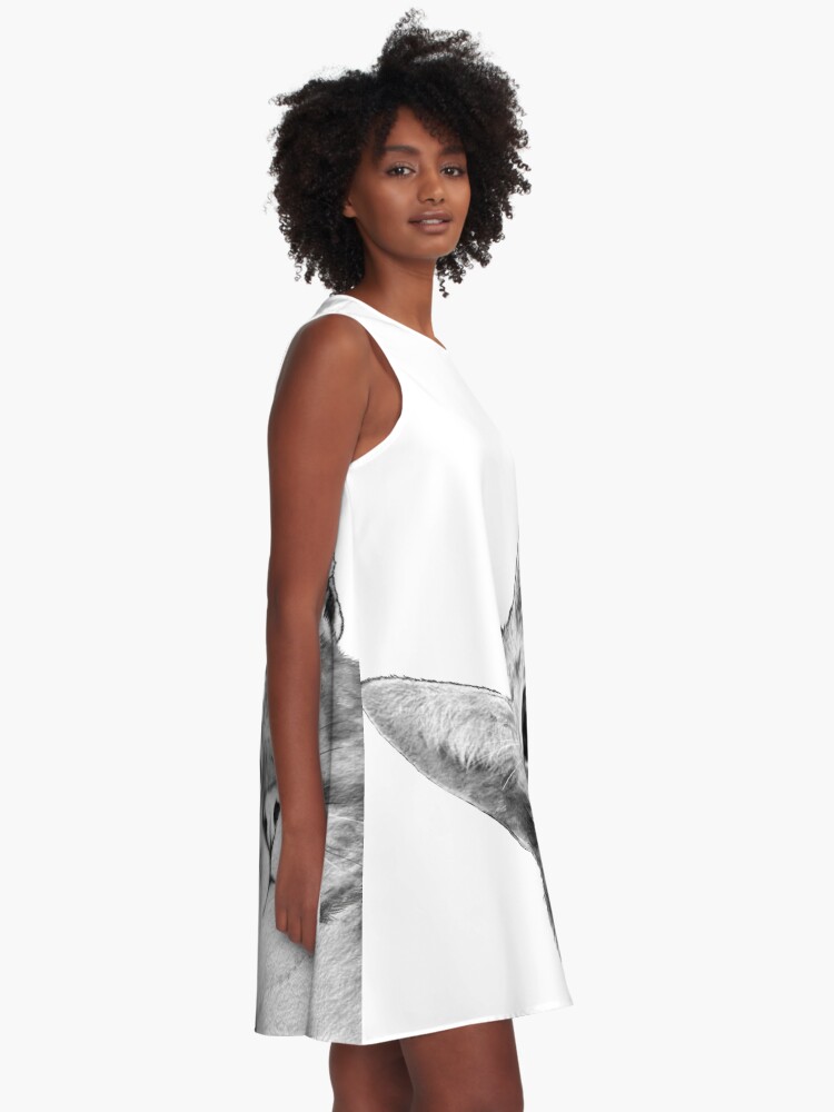 Alternate view of sneaky cat A-Line Dress