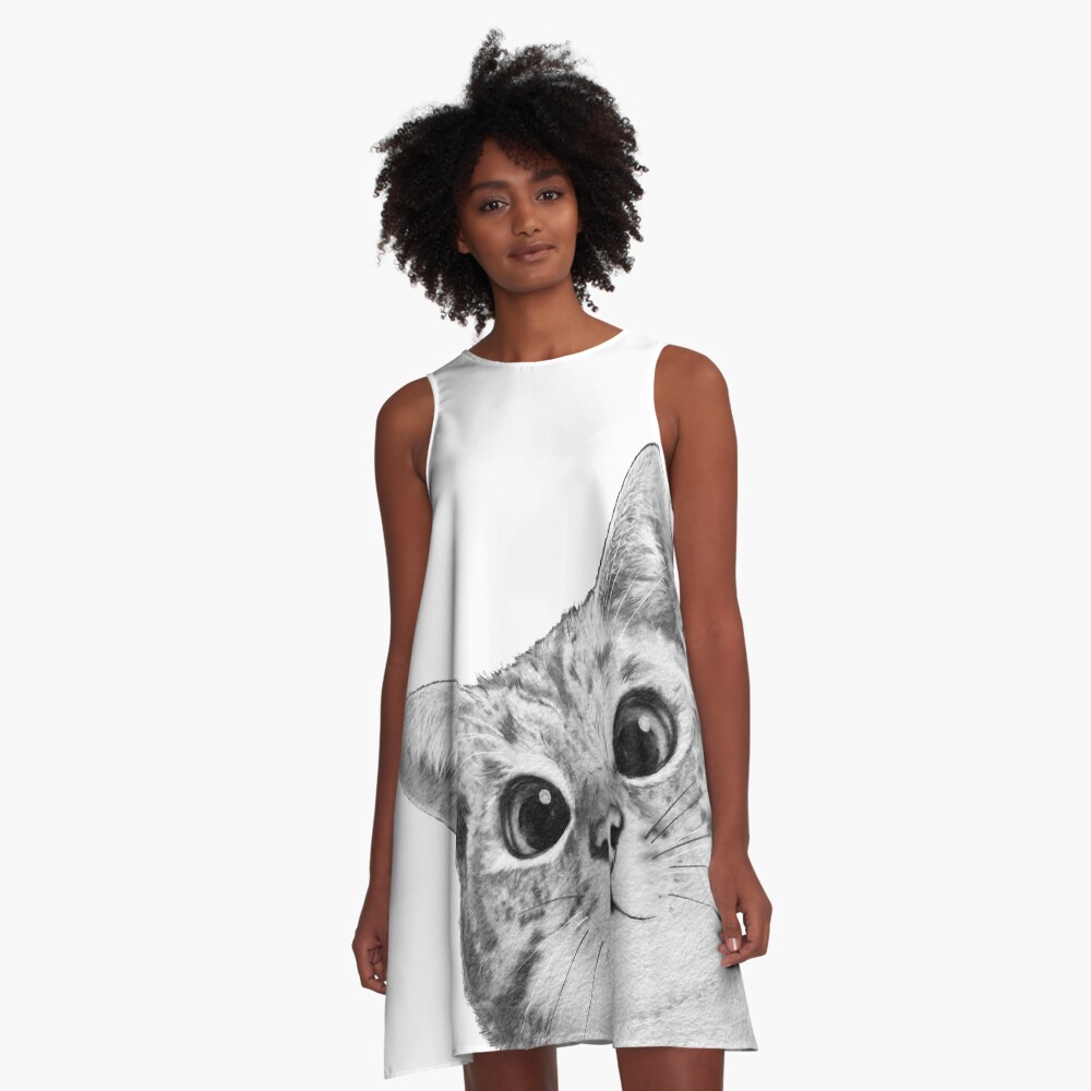 sneaky cat A-Line Dress