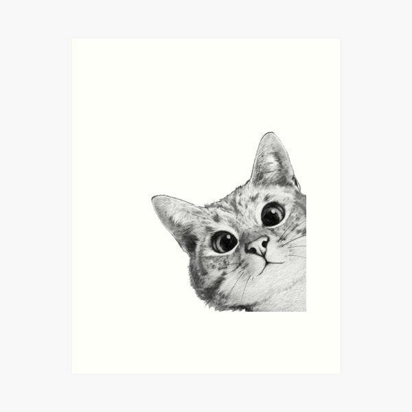 sneaky cat Art Print