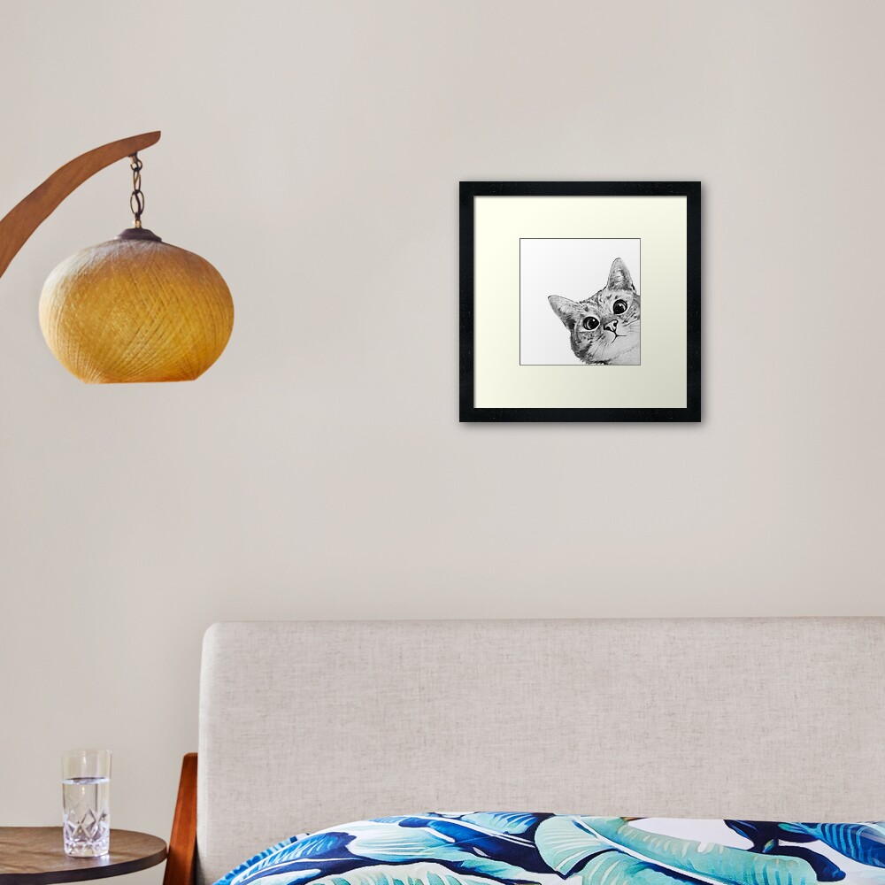 sneaky cat Framed Art Print