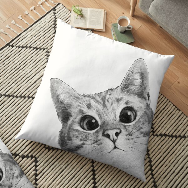 sneaky cat Floor Pillow