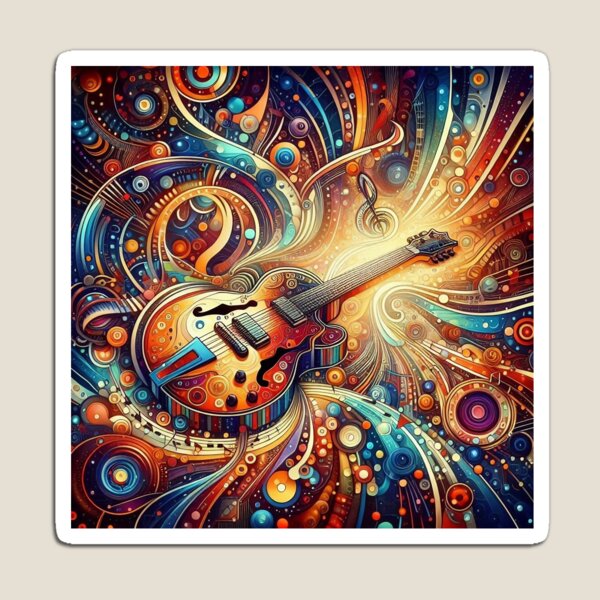 Item preview, Spectacular Colorful Guitar Pattern  designed and sold by DigiDreamyArt.