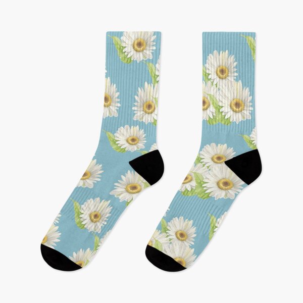 Item preview, Seamless pattern with white daisies on blue background. designed and sold by Jayjaynaenae.