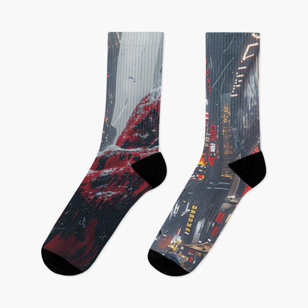 Item preview, Red Hood in the Cyberpunk Snowfall designed and sold by oanaunciuleanu.