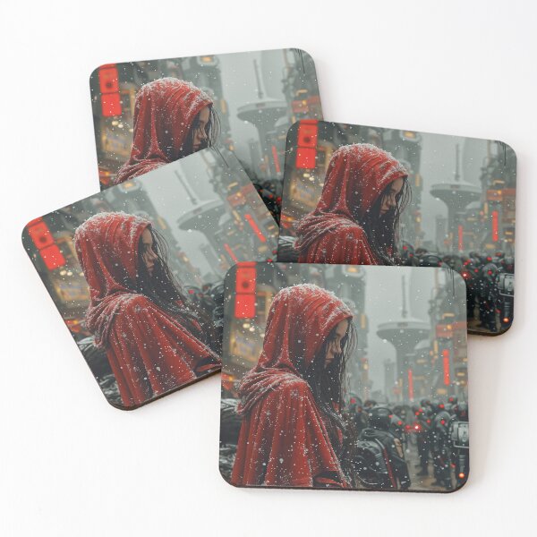 Item preview, Red Hood in the Cyberpunk Snowfall designed and sold by oanaunciuleanu.