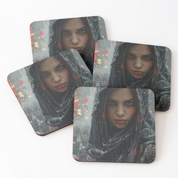 Item preview, Red Hood in the Cyberpunk Snowfall designed and sold by oanaunciuleanu.