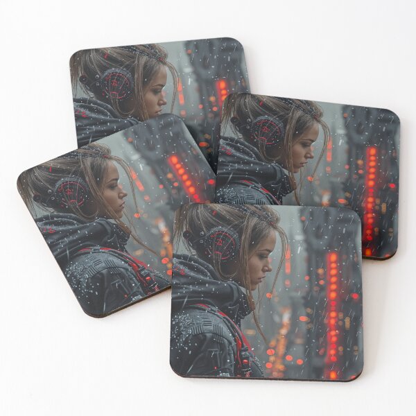 Item preview, Red Hood in the Cyberpunk Snowfall designed and sold by oanaunciuleanu.