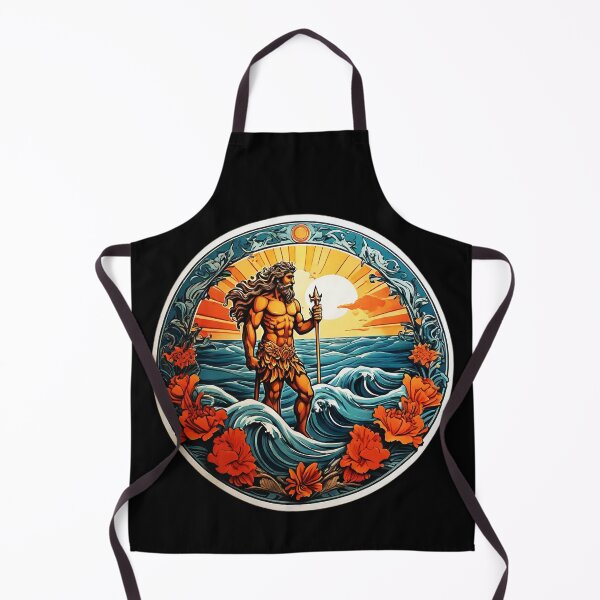 Item preview, Greek God Poseidon in Waves and Hawaii Orchids designed and sold by NautiChic.
