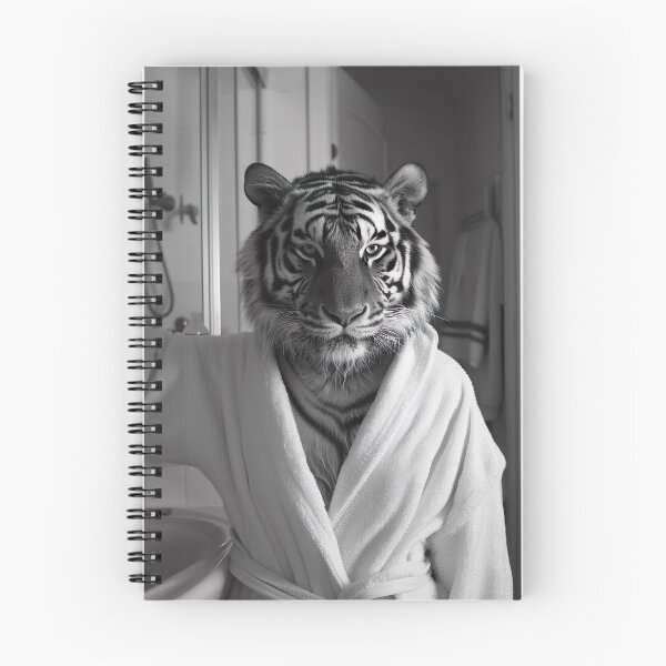 Item preview, Tiger Wearing a Bathrobe in the Bathroom designed and sold by CheekyAnimalz.
