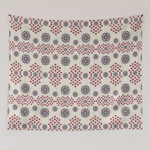 Item preview, Traditional ethnic motifs ikat geometric fabric pattern cross stitch.Ikat embroidery Ethnic oriental Pixel navy blue background. Abstract,vector,illustration. Texture,scarf,decoration,wallpaper. designed and sold by Smht1928.