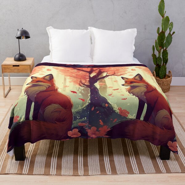 Item preview, Enchanted Sakura Forest - Fox Illustration designed and sold by EmeraldeaArt.