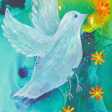 Artwork thumbnail, Magical Dove Art Merchandise by Sarah Bowden