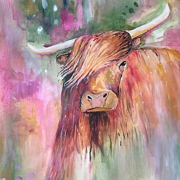 Artwork thumbnail, Highland Cow Art Merchandise by Sarah Bowden