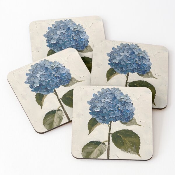 Item preview, Blue Hydrangea Bloom: Textured Floral Impasto Artwork designed and sold by coffee2cabernet.