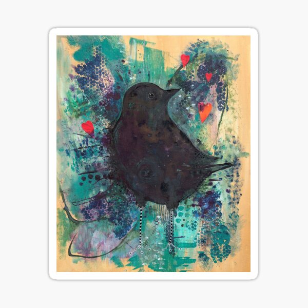 Abstract Crow Art Merchandise Sticker