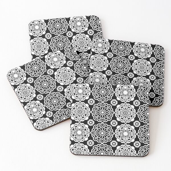Item preview, Black and White floral pattern designed and sold by Artlizzard.