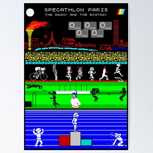 Item preview, Specathlon Paris - ZX Spectrum Computer Game Art designed and sold by 8bitterpill.