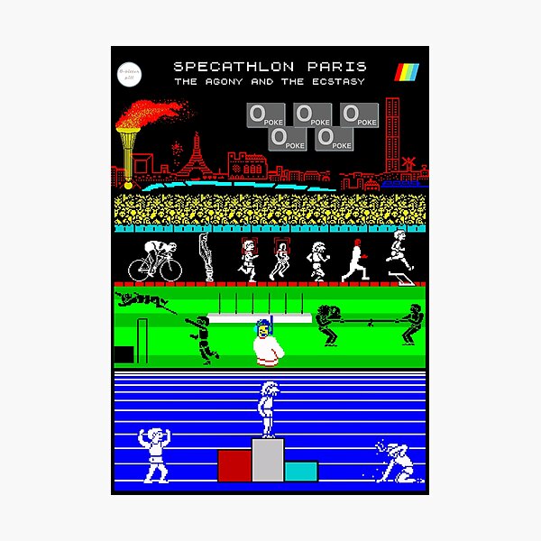 Item preview, Specathlon Paris - ZX Spectrum Computer Game Art designed and sold by 8bitterpill.