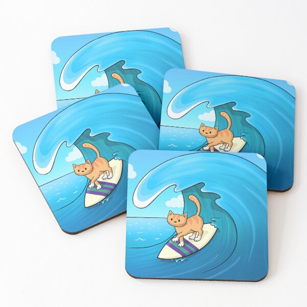 Item preview, Surfer cat designed and sold by doodlecats.