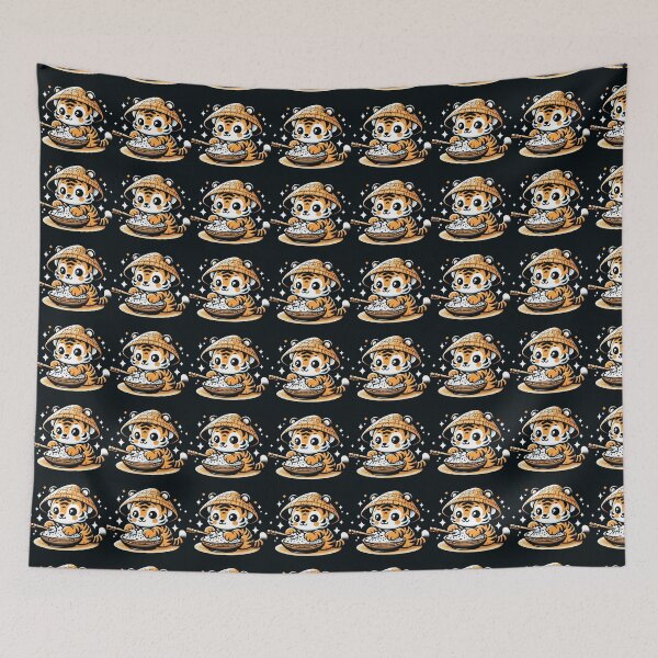 Item preview, Cute Kawaii Baby Tiger Eating Rice designed and sold by Brzdacu.