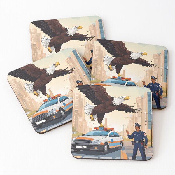 Item preview, Majestic Eagle and Policeman in City Scene designed and sold by Aqmean.