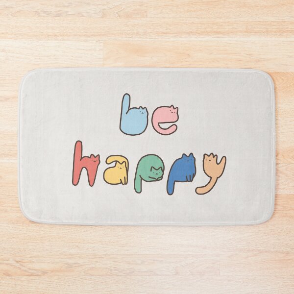 Item preview, be happy cats typo designed and sold by ilovedoodle.