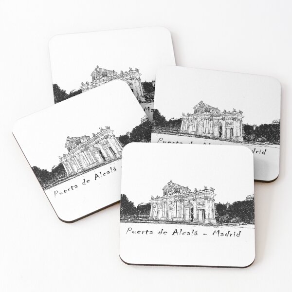 Item preview, Madrid, Puerta de Alcalá. Artistic black and white sketch. designed and sold by Rebeldía Pura.