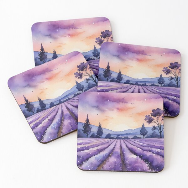 Item preview, Vibrant Purple Flower Field Landscape Scene designed and sold by ByteyCreatives.