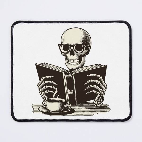 Item preview, Skeleton Reading Book - Reading Lover designed and sold by MO DESIGNS.