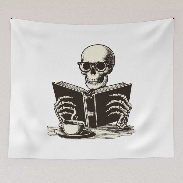 Item preview, Skeleton Reading Book - Reading Lover designed and sold by MO DESIGNS.
