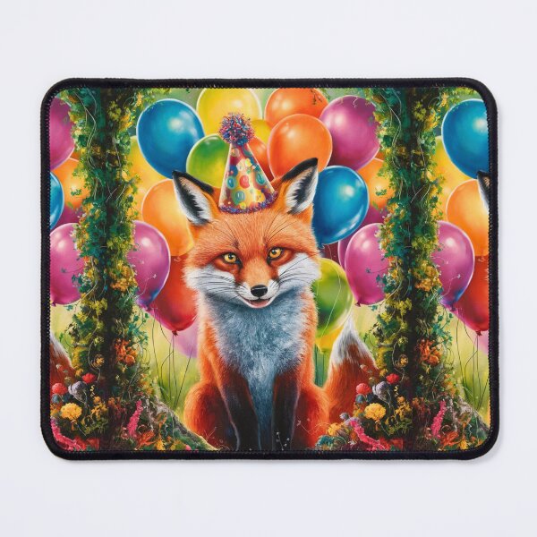 Item preview, Birthday Celebration. Birthday Fox. Adorable fox, birthday balloons, watercolor fox, fox drawing, floral fox designed and sold by FoxVibes.